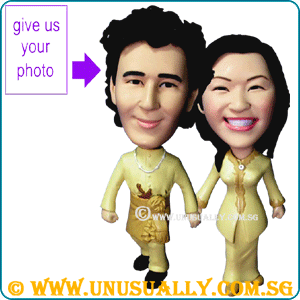 Full Custom 3D Malay Traditional Wedding Couple Figurines